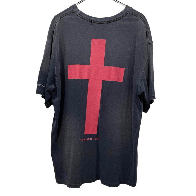 PROJECT G/R SUNDAY SCHOOL WASHED T-SHIRT ダメージ加工プリントオーバーサイズクルーネックTシャツ カットソー Tee プロジェクトジーアール メンズ