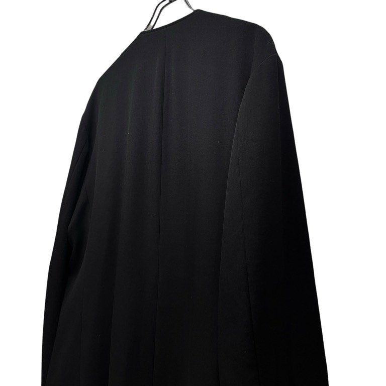 Yohji Yamamoto Pour Homme 21AW ウールギャバジン女優刺繍ノーカラーロングテーラードジャケット 02SS 復刻 Archive 名作 希少 ロゴ ブルゾン コート アウター ヨウジヤマモトプールオム メンズ