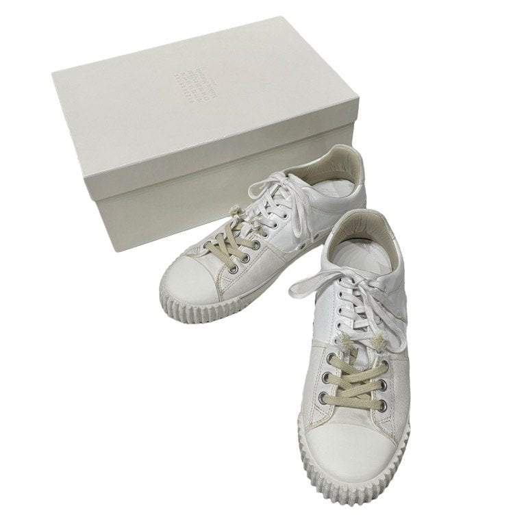 Maison Margiela 22 23SS NEW EVOLUTION LOW ニューエボリューション キャンバスカットアウトカーフレザーローカットスニーカー シューズ 靴 クツ 定価122,100円 S57WS0391 P5063 メゾンマルジェラ メンズ