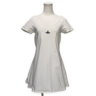 Vivienne Westwood コットンジャージーオーブ刺繍カットソーワンピース Tシャツ Tee T-shirt トップス ロゴ Archive 90s ヴィヴィアンウエストウッド レディース