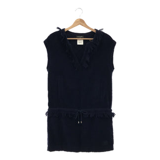 CHANEL CHANEL パイル地フリンジワンンピース 38