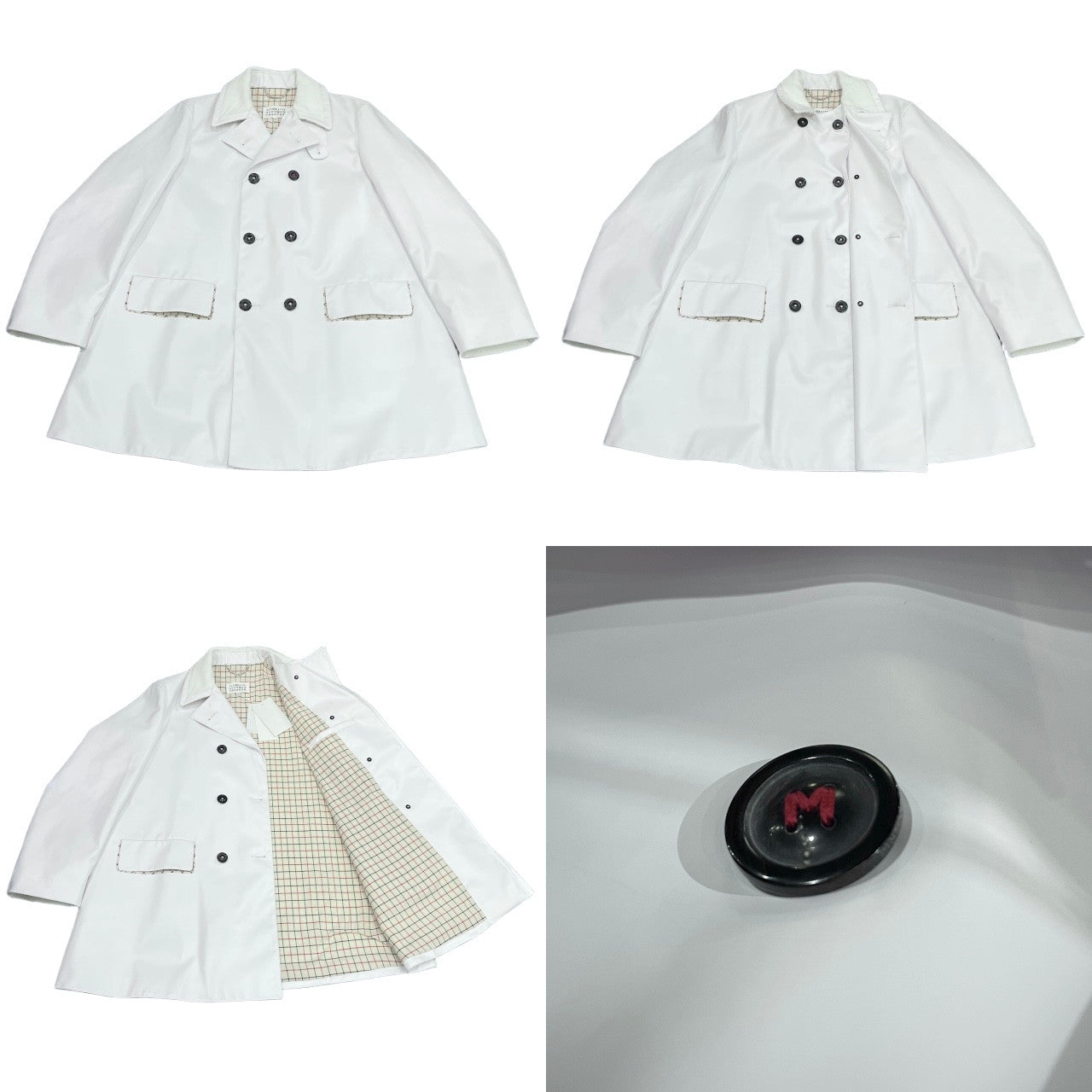 Maison Margiela 4 14 22AW コットンポリウレタン樹脂加工裏地チェックPコート ジャケット ブルゾン アウター PVC コーデュロイ ダブルブレスト 未使用タグ付き 定価322,300円 メゾンマルジェラ メンズ