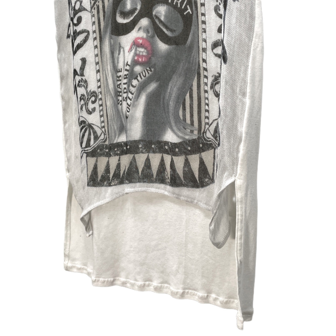 SHARE SPIRIT 21SS ラメガーゼバニープリントノースリーブモダールカットソー Tシャツ Tee T-shirt トップス Y2K シェアスピリット メンズ