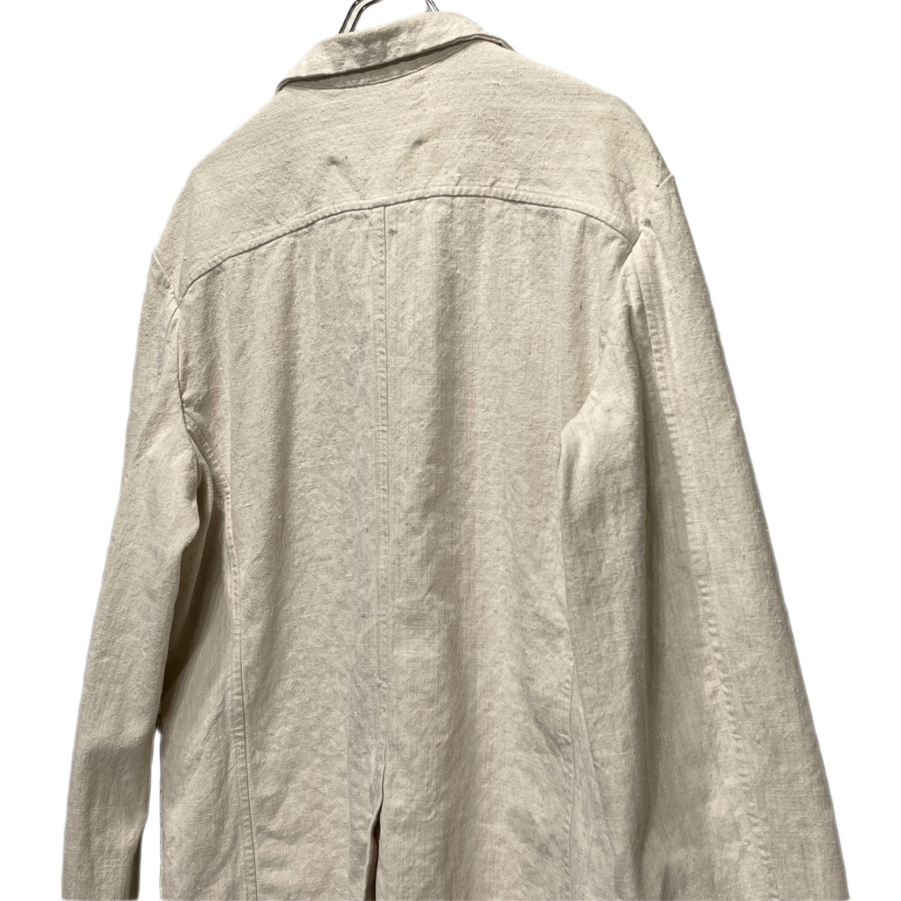 VINCENT JALBERT 6 BUTTONS JACKET (FULL VINTAGE LINEN) ヴィンテージフレンチリネン6ボタンワークジャケット テーラード ブルゾン コート アウター L ヴィンセントジャルベール メンズ