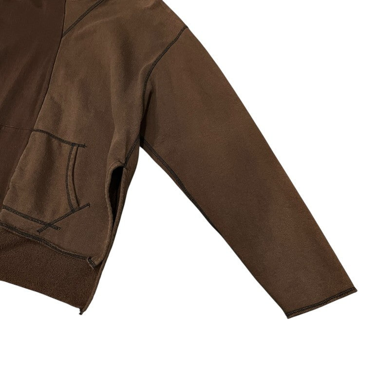 JieDa 19AW アシンメトリービックシルエットパーカー トップス フーディ 切替 ツギハギ 後付けフーディ  ジエダ メンズ レディース Jie-19W-CT03