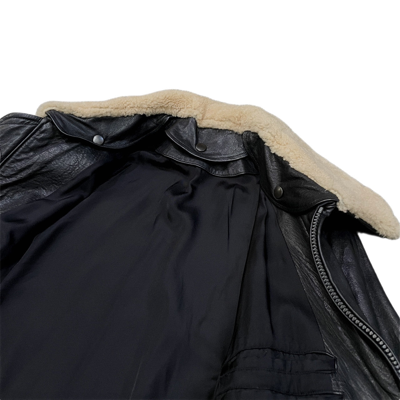 Yohji Yamamoto Pour Homme 10AW 襟ボアホースレザージャケット ライダース ririジップ ファー ブルゾン コート アウター Archive THE MEN 4.1 2010 TOKYO ヨウジヤマモトプールオム メンズ