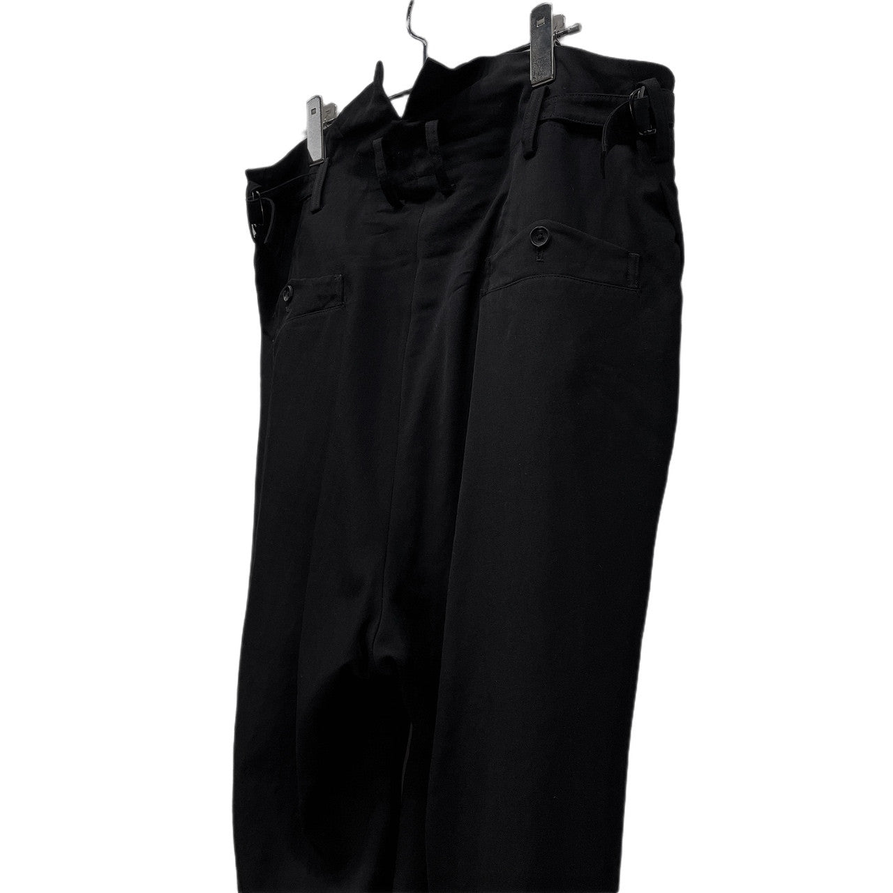 Yohji Yamamoto Pour Homme 22AW ウールギャバジンサイドアジャスターサスペンダーボタンワイドテーパードパンツ 脇隠しPコールテンSP ボトムス スラックス 定価77,000円 ヨウジヤマモトプールオム メンズ