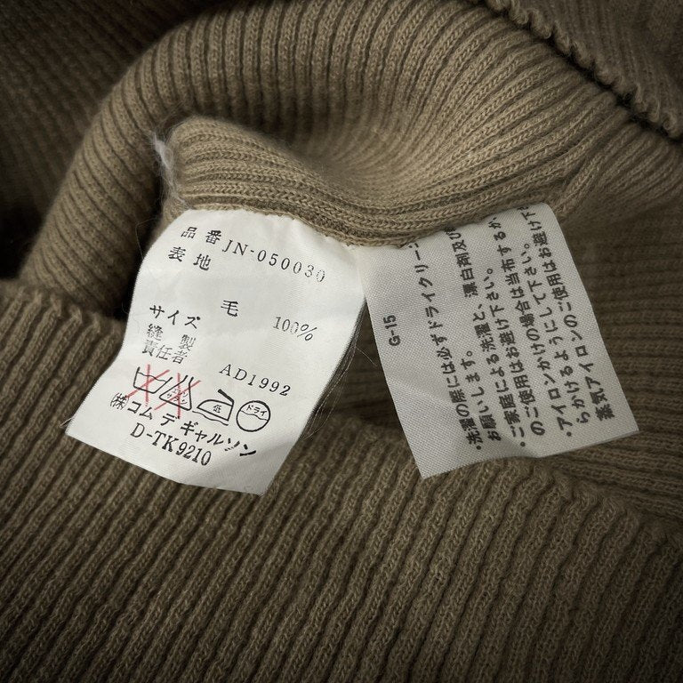 JUNYA WATANABE COMME des GARCONS 92AW First Collection インサイドアウト再構築リブ編み切替タートルネックニットセーター ハイネック Archive 90s 希少 ファーストコレクション ジュンヤワタナベ コムデギャルソン レディース