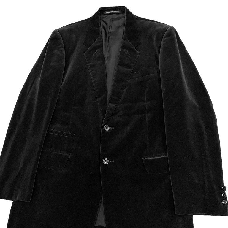 Yohji Yamamoto COSTUME D'HOMME コットンベロアラペルデザインセットアップスーツ 2Bテーラードジャケット 1タックテーパードパンツ スラックス トラウザーズ ヨウジヤマモト コスチュームドオム メンズ