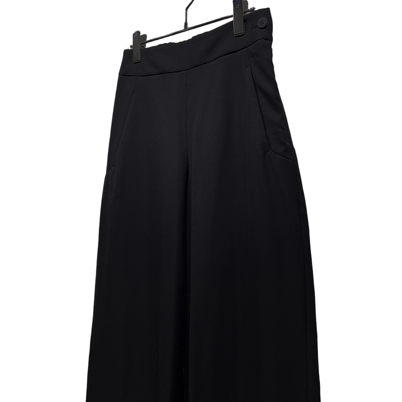 ISSEY MIYAKE 17AW ウールギャバジンウエストゴムシャーリングワイドストレートパンツ ボトムス イッセイイミヤケ レディース