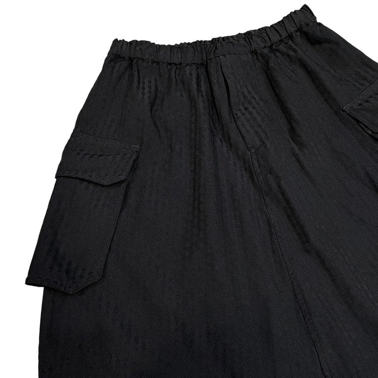 BLACK COMME des GARCONS 20AW ポリエステル縮絨シャドーストライプジャカードカーゴポケットサルエルイージーパンツ ポリ縮 CDG ブラック コムデギャルソン メンズ レディース ユニセックス