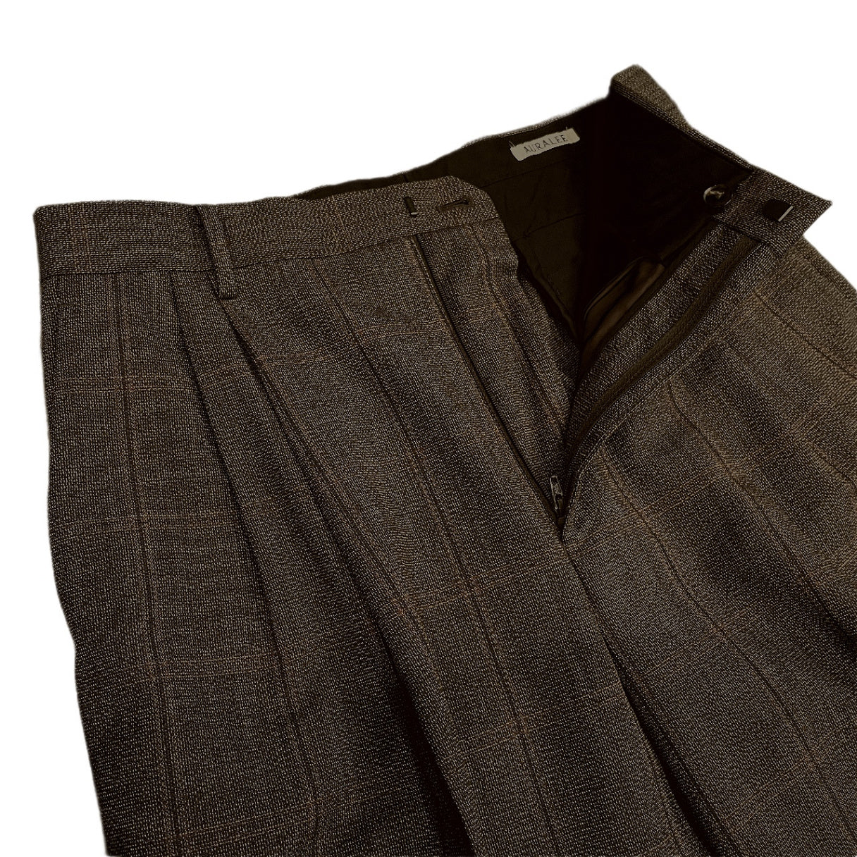 AURALEE 21AW BLUEFACED WOOL CHECK WIDE SLACKS ウールチェックワイドスラックス パンツ トラウザーズ ボトムス 定価38,500円 A21AP02CB オーラリー メンズ