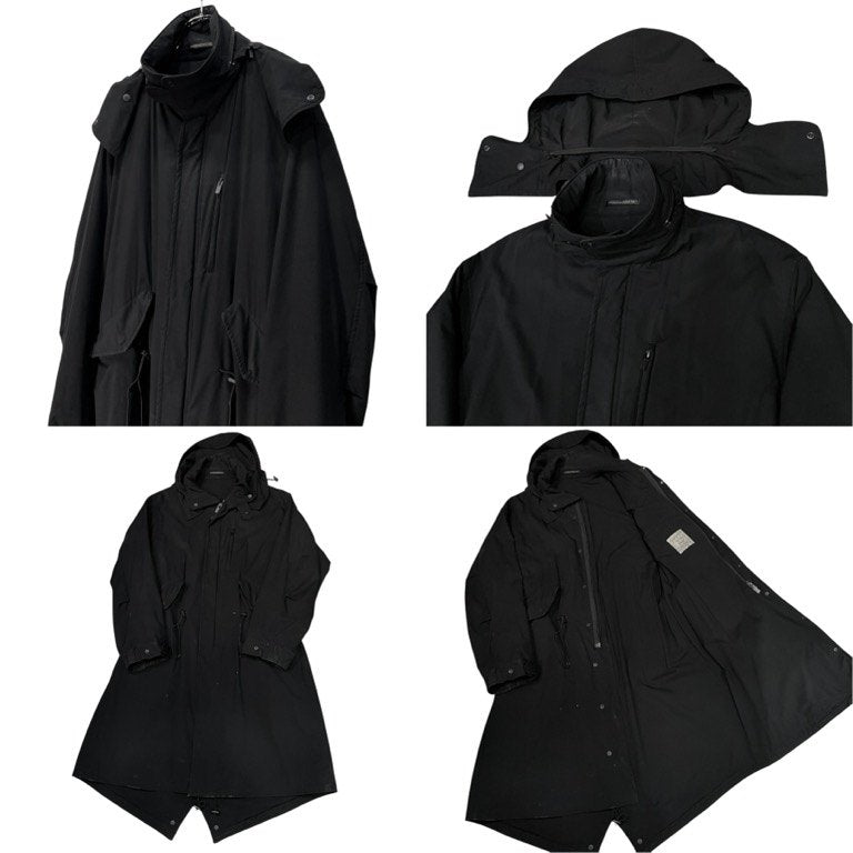 Yohji Yamamoto Pour Homme 20AW Thinsulate Left Piping Pocket Mods Coat I-左胸片玉P付モッズコート ポリエステルタイプライターシンサレートモッズコート ジャケット ブルゾン HR-C10-901 定価151,800円 ヨウジヤマモト