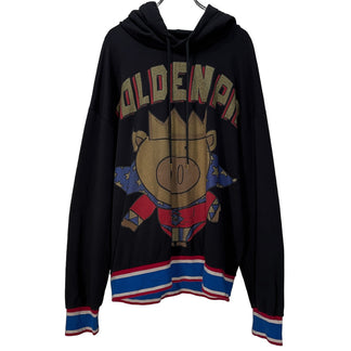 DOLCE&GABBANA 19SS DG KING GOLDEN PIG キングゴールデンピッグプリントトリコロールリブプルオーバーパーカー フーディ トップス アウター D&G ドルチェアンドガッバーナ メンズ