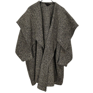 COMME des GARCONS ウールツイード変形襟アシンメトリーボタンレスコート Archive 80s 90s ジャケット ブルゾン アウター コムデギャルソン レディース