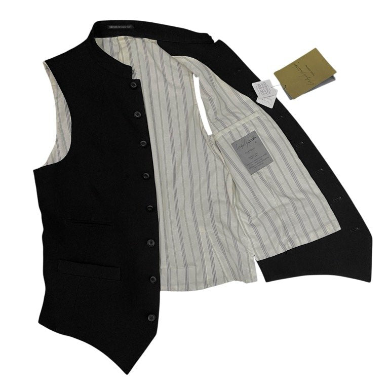 Yohji Yamamoto Pour Homme 24AW ARMY GABARDINE STAND 8BS VEST アーミーギャバジンスタンドカラー8ボタンベスト ジレ アウター トップス 定価85,800円 ヨウジヤマモトプールオム メンズ