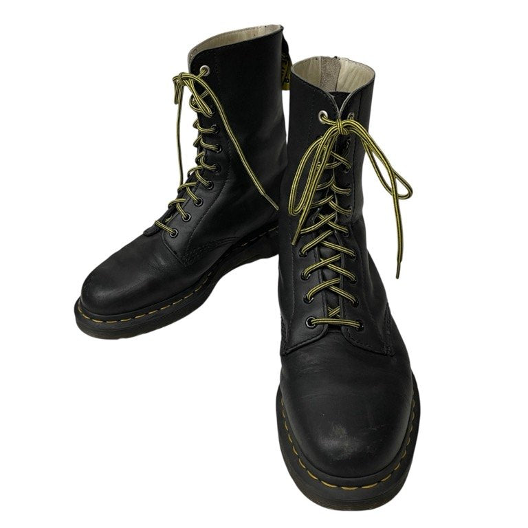 Y's × Dr.Martens 10EYE BOOT ワナマレザー10ホールレースアップバックジップロングブーツ シューズ 靴 クツ 定価63,800円 EU43 UK9 27.5cm Yohji Yamamoto ヨウジヤマモト ワイズ ドクターマーチン メンズ