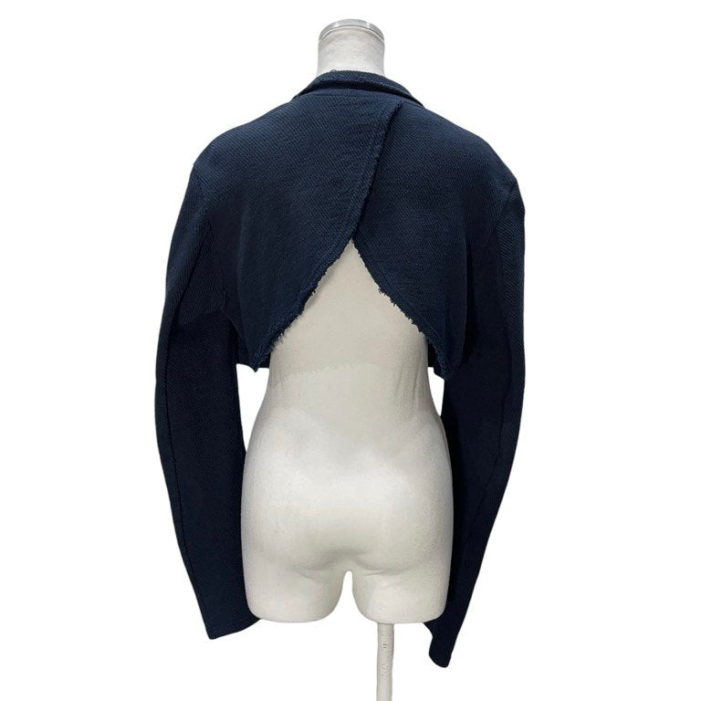 Y's コットンパイルボタンレスショートジャケット ブルゾン コート アウター Yohji Yamamoto Femme ヨウジヤマモトファム ワイズ レディース