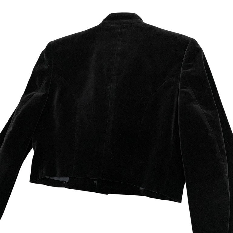 tricot COMME des GARCONS 91AW ベロア6Bマオカラーショートジャケット Archive ChicPunk シックパンク 80s テーラード スタンドカラー 初期 CdG コムデギャルソン レディース