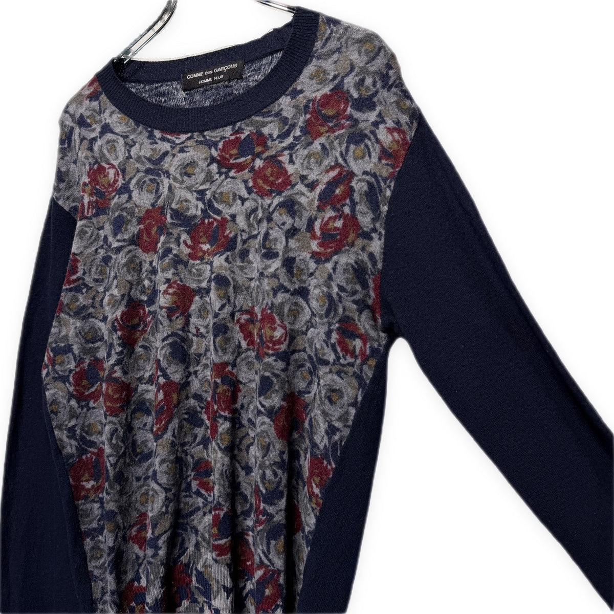 COMME des GARCONS HOMME PLUS 88AW フラワープリントクルーネックニットセーター トップス Archive 80s 花柄 コムデギャルソンオムプリュス メンズ