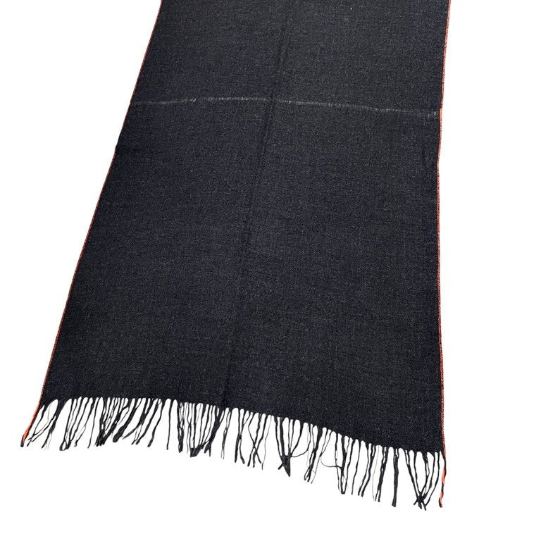 Yohji Yamamoto Pour Homme 18AW 二重織ニードルパンチフリンジ大判マフラー ストール スカーフ 小物 ヨウジヤマモトプールオム メンズ レディース ユニセックス