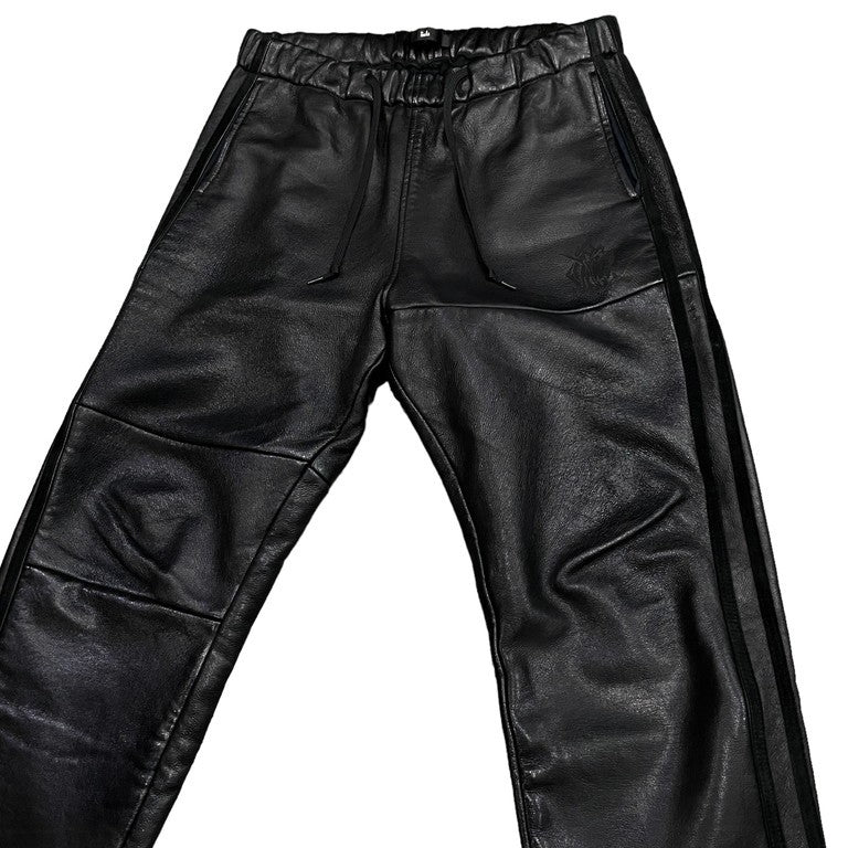 ink 18AW TOUGHER PANTS シープレザースウェットボンディングイージーテーパードパンツ 希少 レア 定価88,000円 レザーパンツ サイドライン 側章 再構築 リメイク ボトムス インク