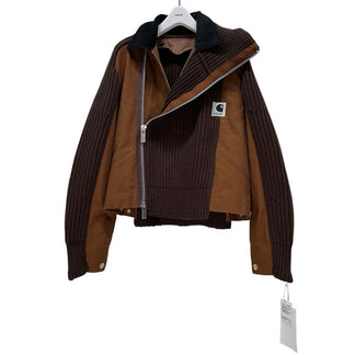 sacai × carhartt WIP 25AW Duck x Wool Knit Blouson ウールニットドッキングダックブルゾン 切替 ジャケット コート アウター キャンバス 25-08085 未使用タグ付き 定価176,000円 サカイ カーハート メンズ