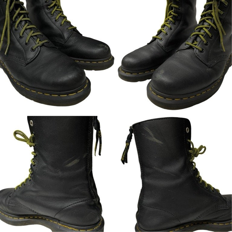 Y's × Dr.Martens 10EYE BOOT ワナマレザー10ホールレースアップバックジップロングブーツ シューズ 靴 クツ 定価63,800円 EU43 UK9 27.5cm Yohji Yamamoto ヨウジヤマモト ワイズ ドクターマーチン メンズ