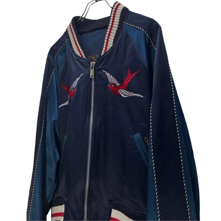 Maison MIHARA YASUHIRO スワロー刺繍スーベニアジャケット ツバメ 薔薇 花 スカジャン ブルゾン コート アウター メゾン ミハラヤスヒロ メンズ
