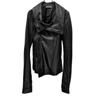 EKAM ラムレザージップアップハイネックレザージャケット シングル ライダース ブルゾン コート アウター エカム メンズ
