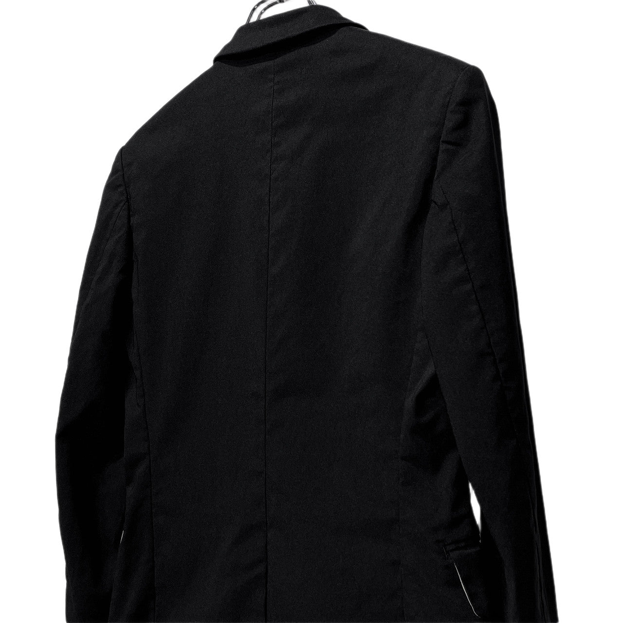COMME des GARCONS HOMME PLUS 08SS ストレッチナイロンツイル製品染めナローピークドラペル1Bテーラードジャケット ブレザー アウター Archive Super Imposition スーパーインポジション コムデギャルソンオムプリュス メンズ