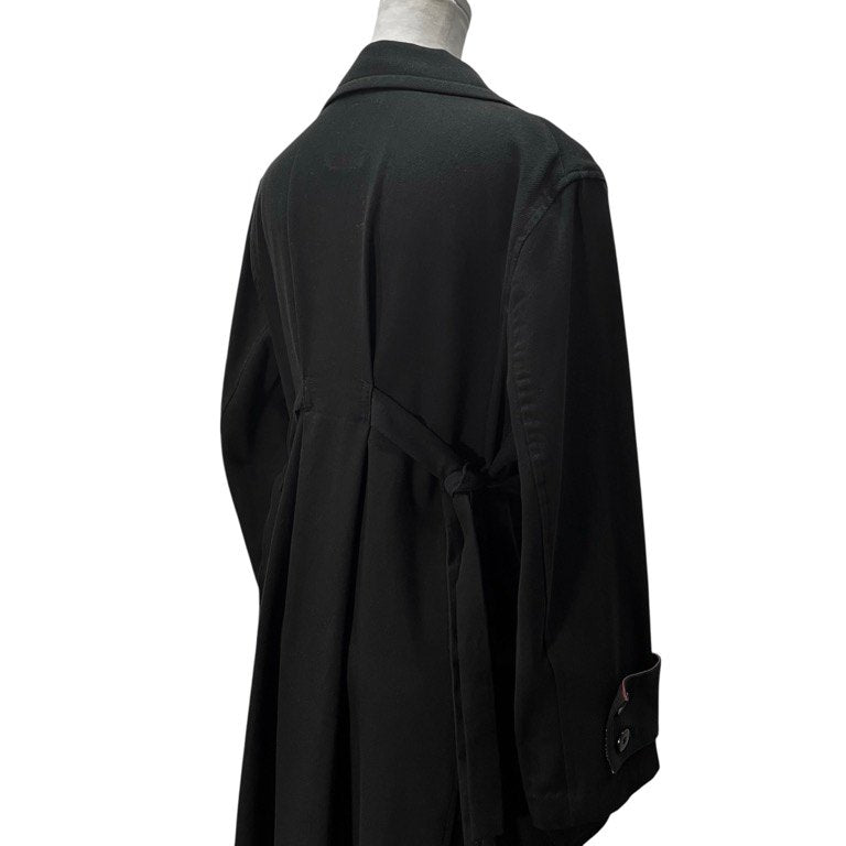 LIMI feu コットンサージダブルバックベルトロングコート ダブルブレスト ジャケット ブルゾン アウター Yohji Yamamoto リミフゥ ヨウジヤマモト レディース