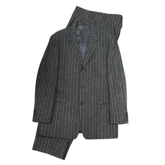 Y's for men グレーストライプウールツイードセットアップスーツ テーラードジャケット パンツ スラックス トラウザーズ Archive 90s Yohji Yamamoto Pour Homme ワイズフォーメン ヨウジヤマモトプールオム メンズ
