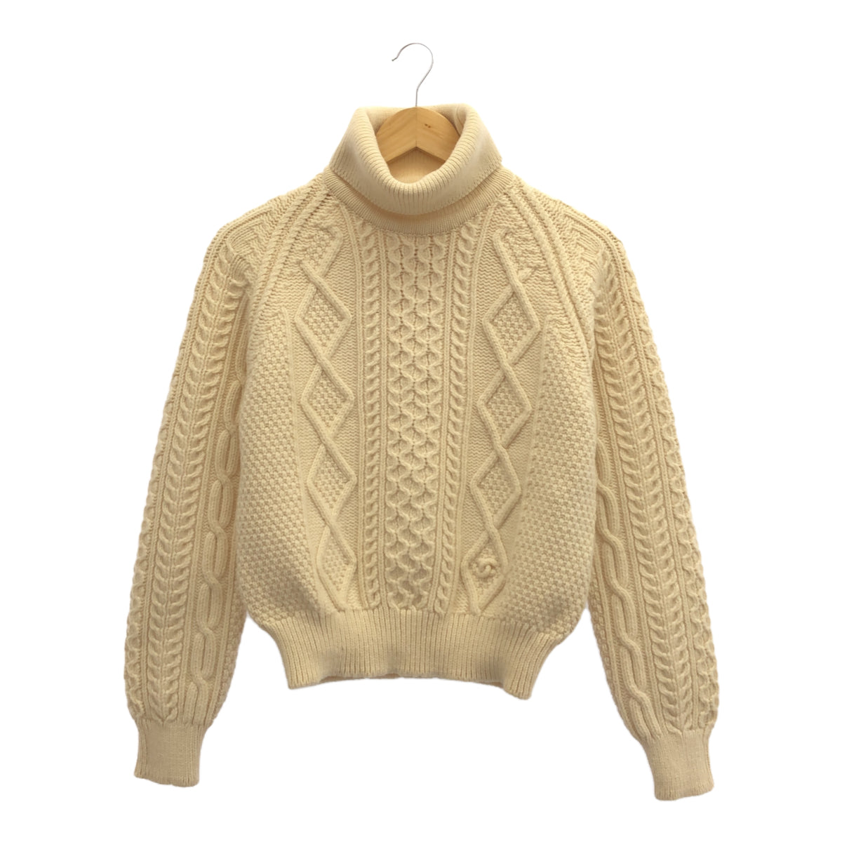 CHANEL CHANEL ハイネックケーブルニット