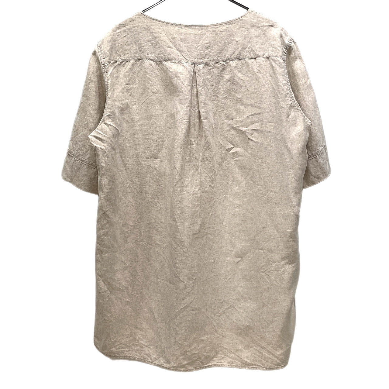 N/07 リネンポプリンノーカラープルオーバーシャツ チュニック ヘンリーネック トップス エヌゼロナナ メンズ