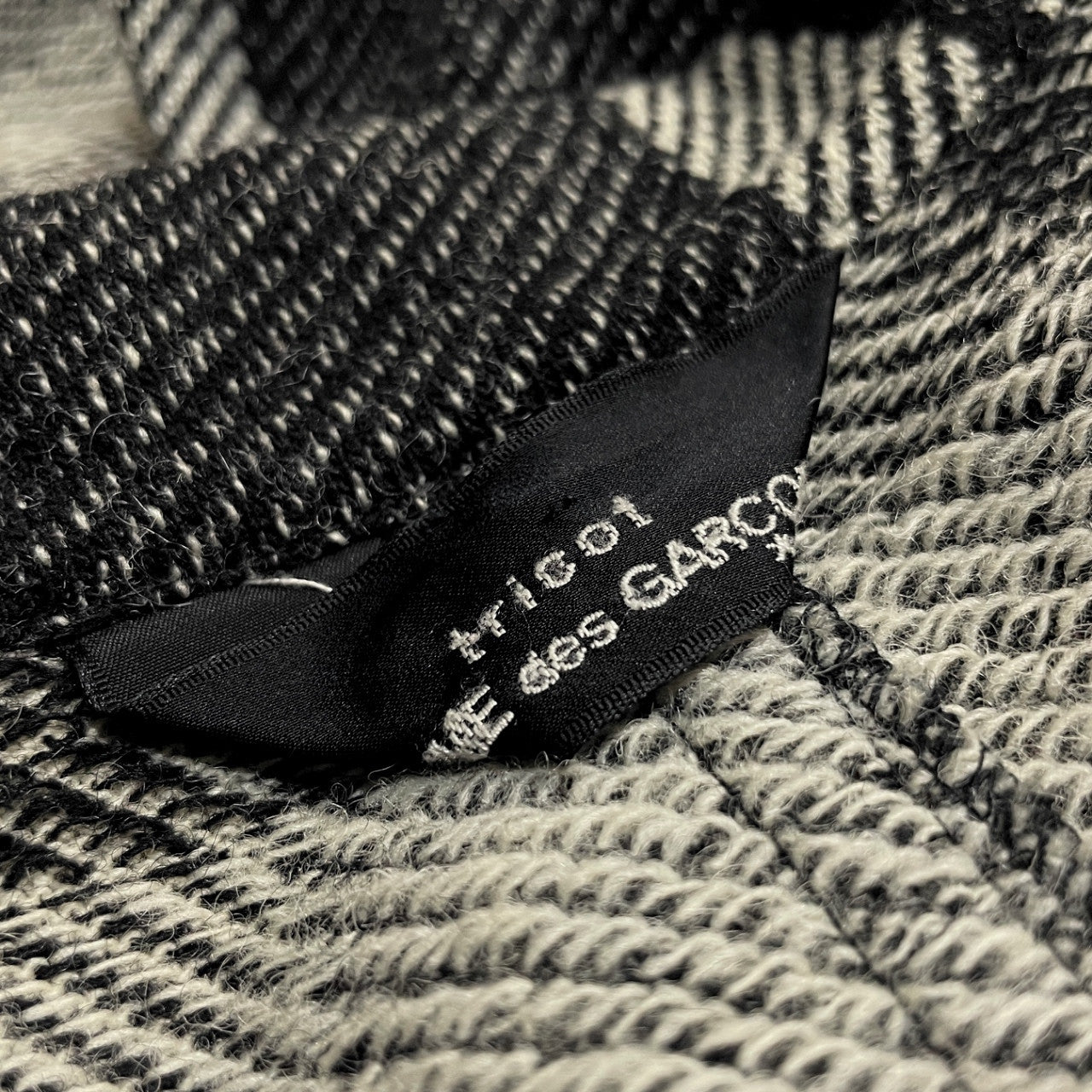 tricot COMME des GARCONS ウールチェックロングコート Archive 80s 初期 本人期 ジャケット ブルゾン アウター トリコ コムデギャルソン レディース