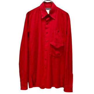 Yohji Yamamoto Pour Homme コットンブロード変形ダブルポケットスクエアカットシャツ Archive 赤 レッド ブラウス トップス ヨウジヤマモトプールオム メンズ