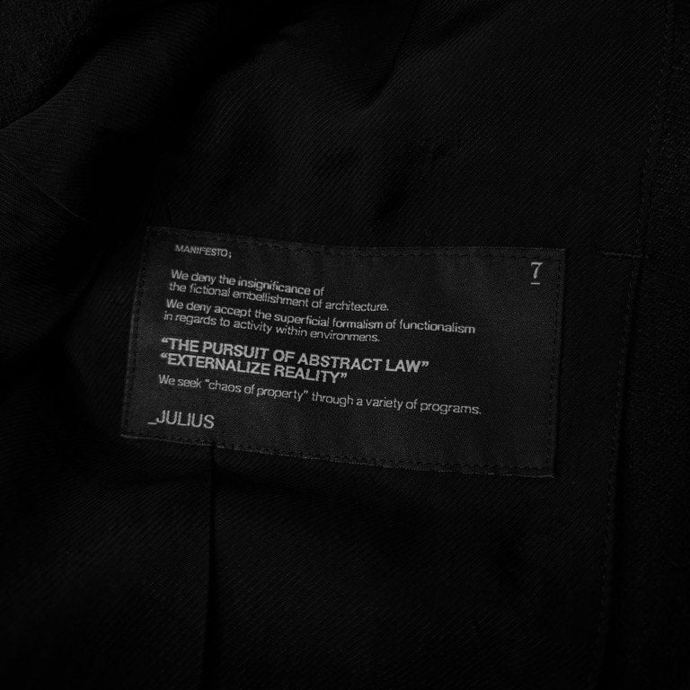 JULIUS 13AW シュリンクウール&メルトン1Bナローラペルテーラードジャケット crack; ブルゾン コート アウター ユリウス メンズ