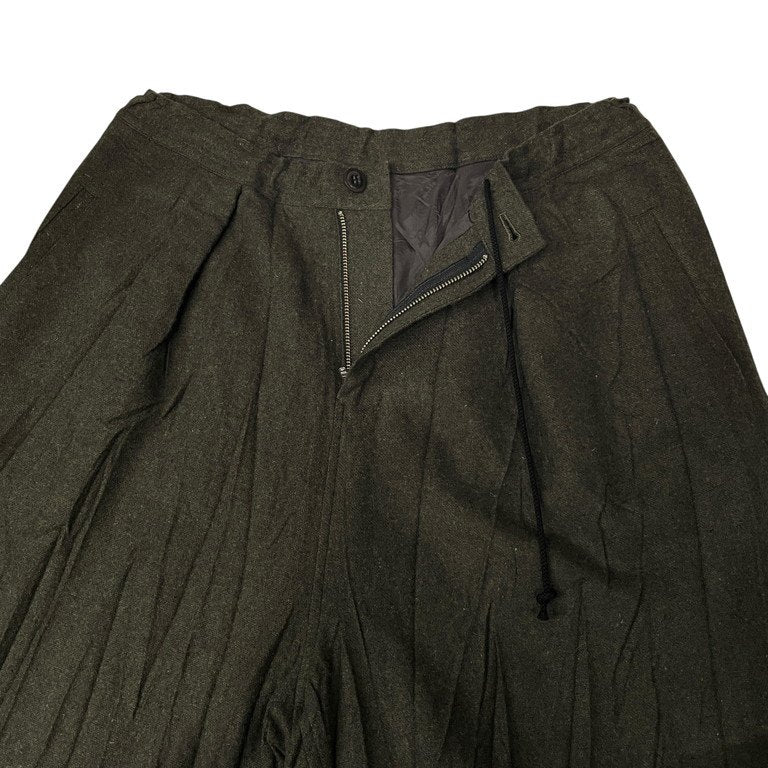 Y's 18AW ウールフランネルプリーツ加工イージーワイドパンツ ボトムス シワ加工 LOOK3 Archive Yohji Yamamoto Femme ワイズ ヨウジヤマモトファム レディース