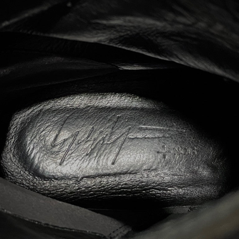 Yohji Yamamoto +NOIR レザーダブルベルトサイドジップショートブーツ シューズ 靴 クツ ヨウジヤマモト プリュスノアール レディース