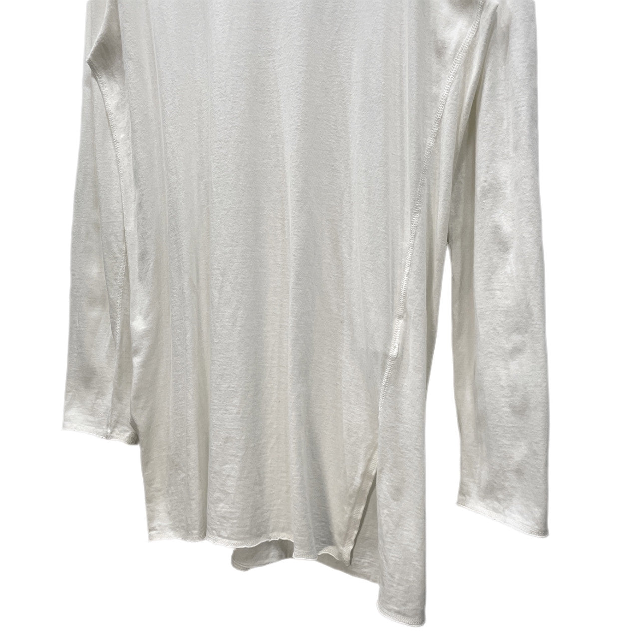 Yohji Yamamoto Pour Homme 19AW 天竺サイドスリットカットオフロングスリーブTシャツ カットソー Tee T-shirt 裁ち切り 長袖 トップス ヨウジヤマモトプールオム メンズ