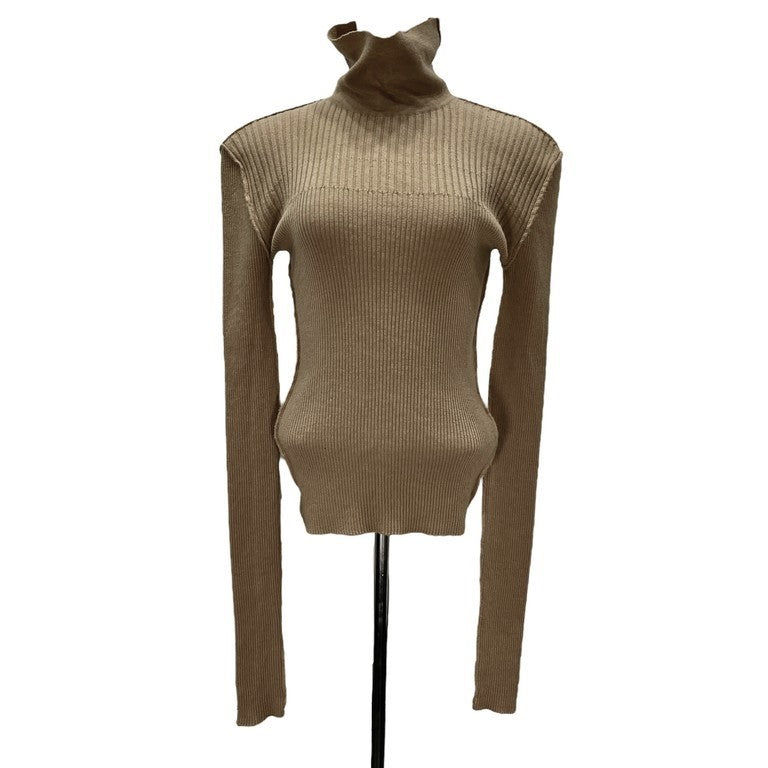 JUNYA WATANABE COMME des GARCONS 92AW First Collection インサイドアウト再構築リブ編み切替タートルネックニットセーター ハイネック Archive 90s 希少 ファーストコレクション ジュンヤワタナベ コムデギャルソン レディース