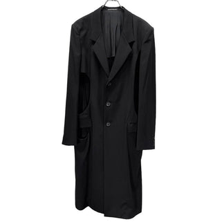 Yohji Yamamoto Pour Homme 19SS ウールギャバジンカットアウトロングコート カッティング ジャケット ブルゾン 穴あきロングJKT-A 定価187,000円 LOOK4 ヨウジヤマモトプールオム メンズ
