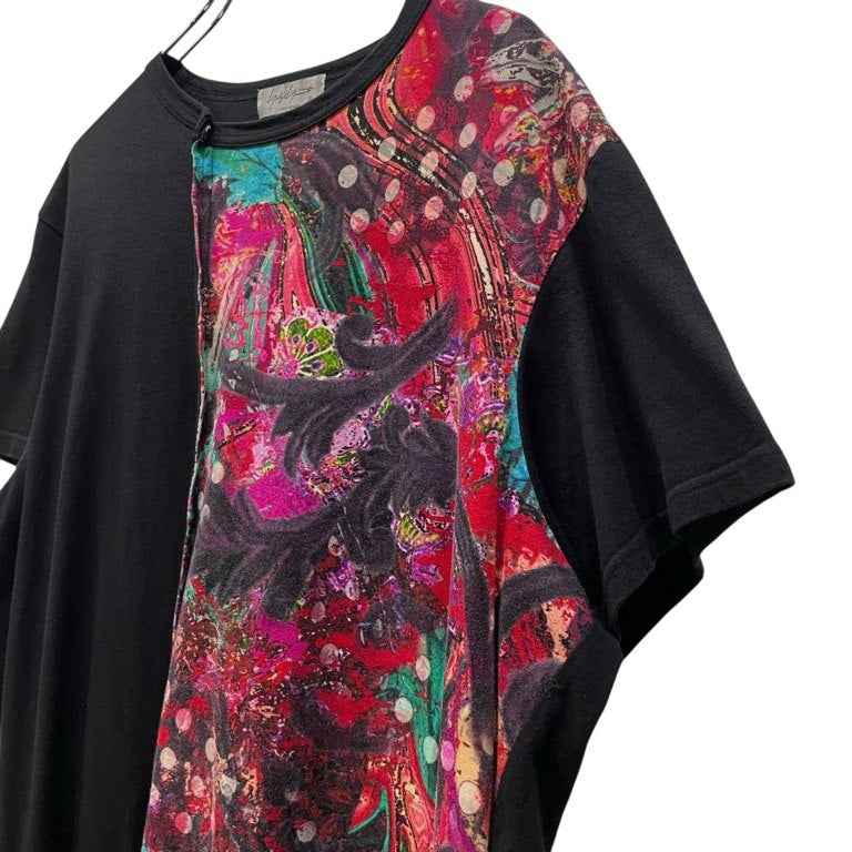 Yohji Yamamoto Pour Homme 23SS パッチワーク柄切替半袖 Tシャツ カットソー Tee T-shirt トップス 定価35,200円 ヨウジヤマモトプールオム メンズ