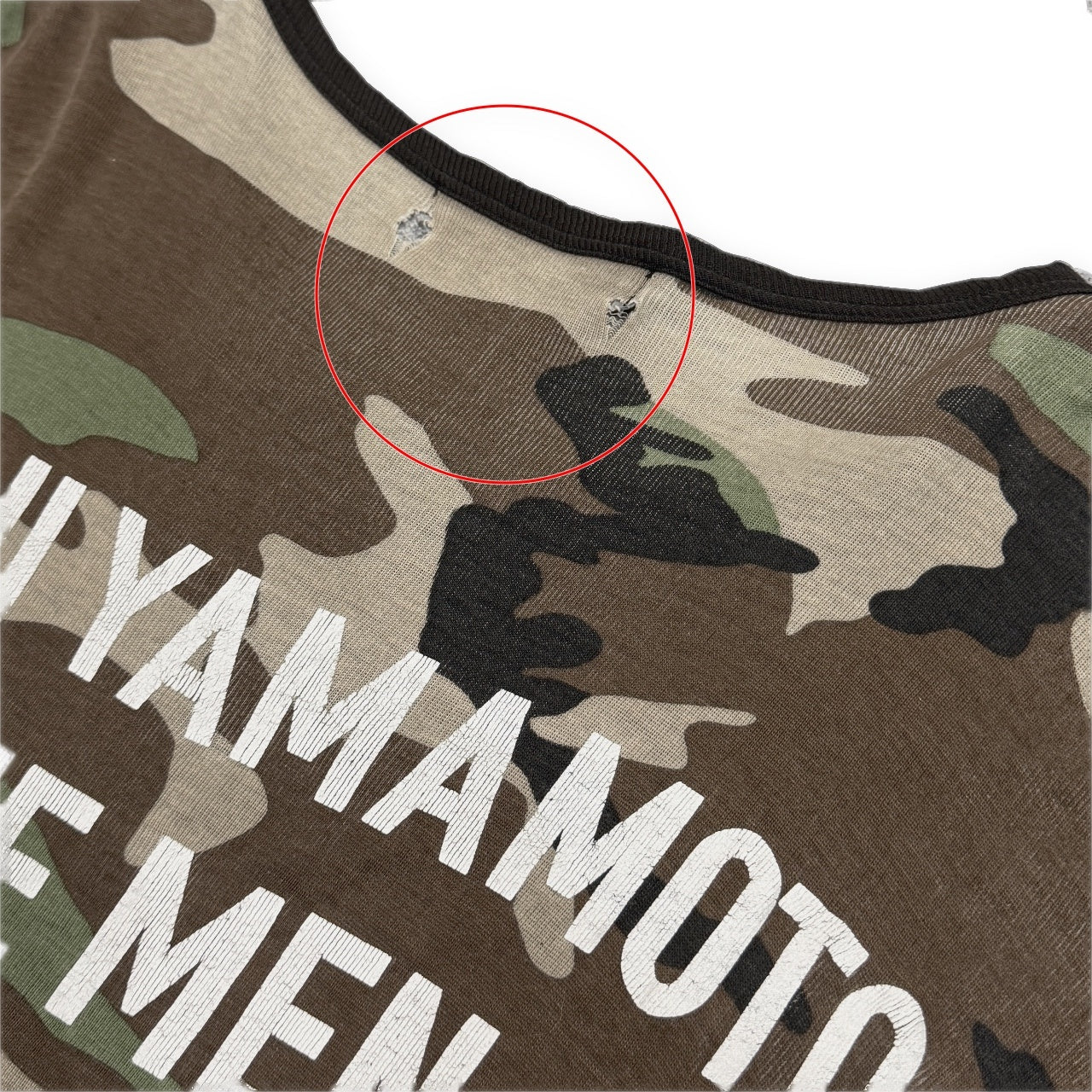 Yohji Yamamoto Pour Homme 10AW THE MEN 4.1 2010 TOKYO 迷彩切り替えバックロゴプリントカットソー Tシャツ Tee T-shirt カモフラージュ柄 半袖 Archive ヨウジヤマモトプールオム メンズ