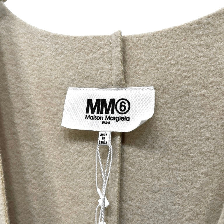MM6 Maison Margiela 22AW バージンウールカシミヤフェルトフックボタンベスト ノースリーブ ジャケット ブルゾン トップス アウター カシミア 未使用タグ付き エムエムシックス メゾンマルジェラ レディース