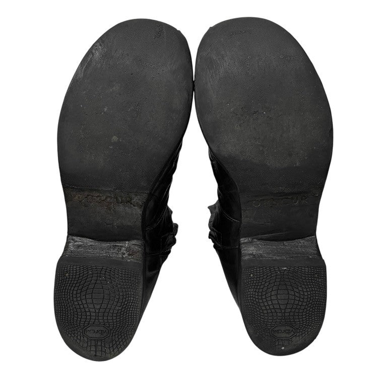 Obscur 16AW ホースレザーサイドジップロングヒールブーツ 希少 シューズ 靴 size 41 スカーステッチ 6228004 AW16-26 41 定価159,840円 オブスキュー メンズ