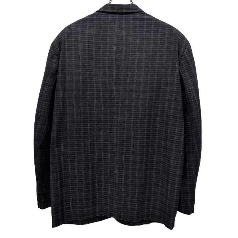 COMME des GARCONS HOMME 皺加工コットン2Bチェックテーラードジャケット Archive 80s 90s シワ CdG ブレザー アウター コムデギャルソンオム メンズ