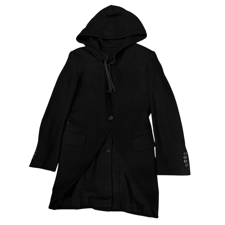 ANN DEMEULEMEESTER ウールフランネル3B燕尾フーデッドロングテーラードジャケット ブレザー ブルゾン コート アウター Archive アンドゥムルメステール メンズ
