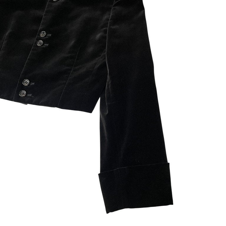tricot COMME des GARCONS 91AW ベロア6Bマオカラーショートジャケット Archive ChicPunk シックパンク 80s テーラード スタンドカラー 初期 CdG コムデギャルソン レディース
